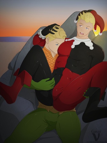 [GasaiV] Aquaman x Harley Quinn (Justice League, Batman) cover