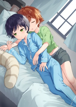 [Commamion] So nervous and unable to sleep,lying next to my childhood friend... page 1